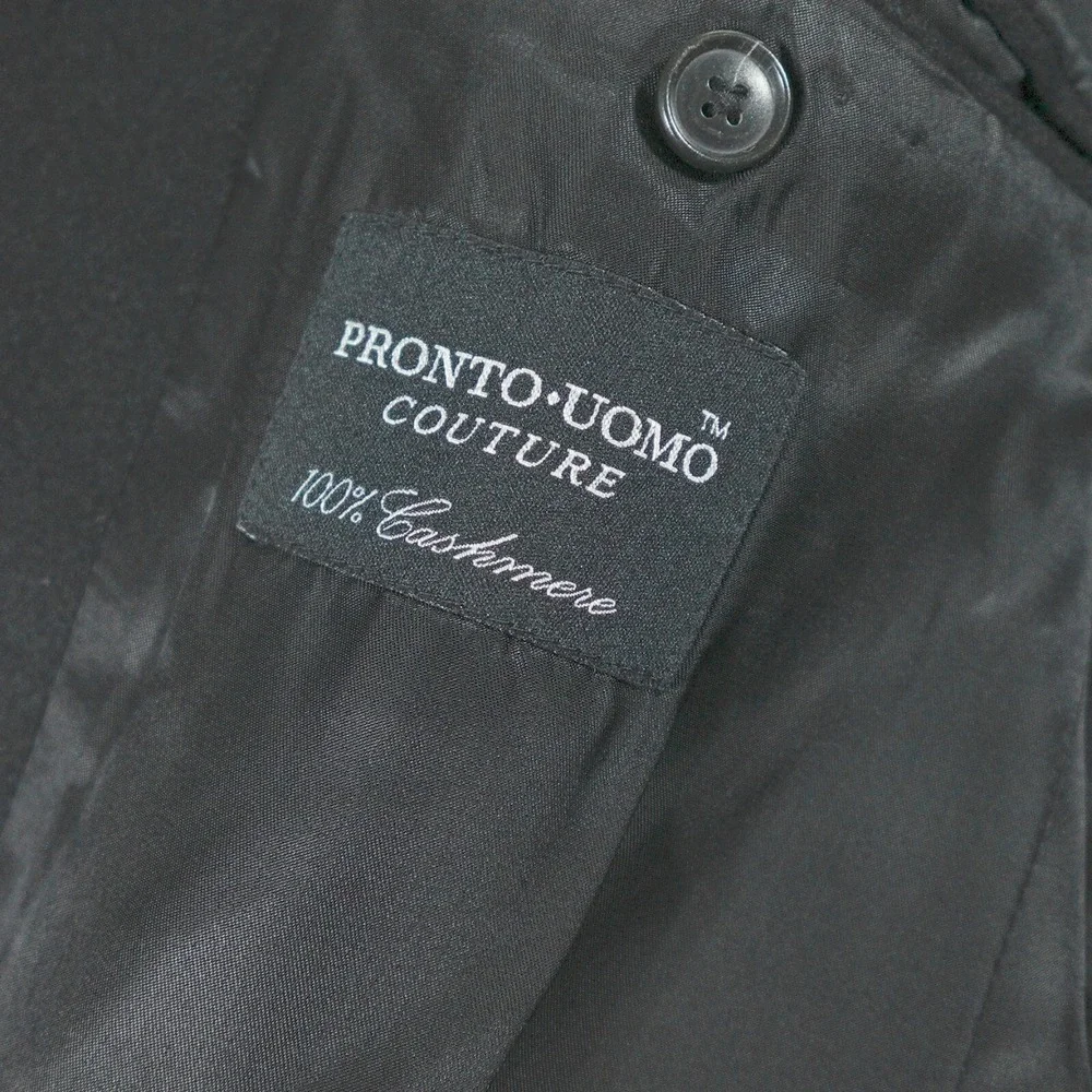 Pronto Uomo Couture Blazer Men 42 Regular Fit Black 100% Cashmere Quiet‎ Luxury